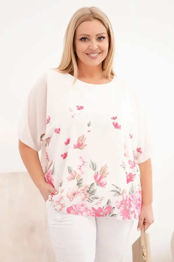 Kesi Włoski Kesi plus size bluza s cvjetnim uzorkom