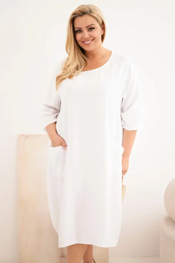 Kesi Włoski Kesi plus size haljina od viskoze s džepovima