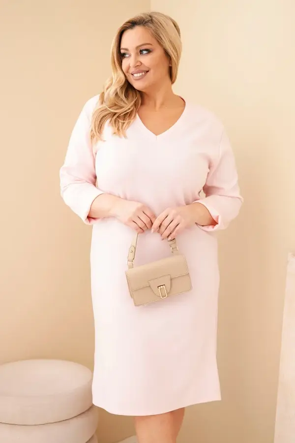 Kesi Włoski Kesi plus size haljina s V-izrezom