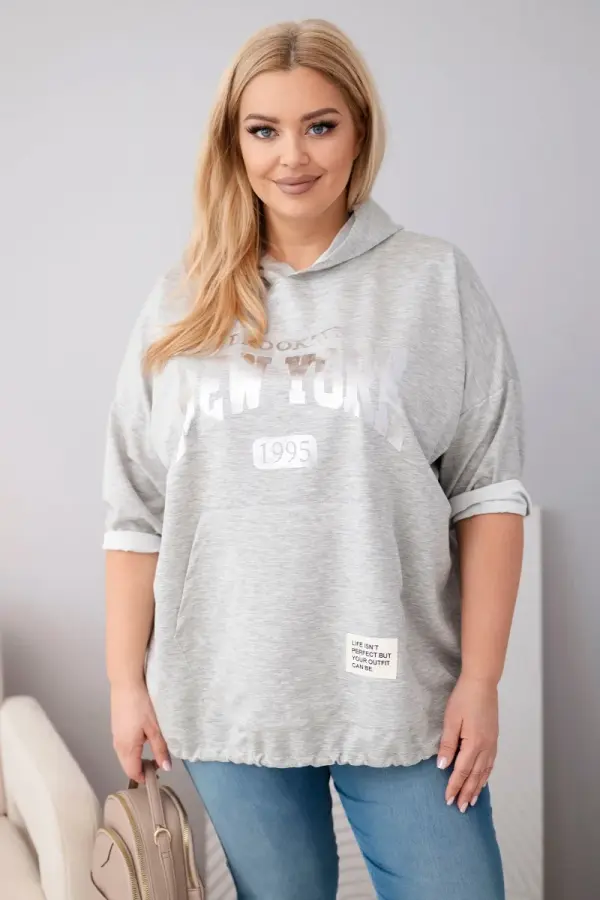 Kesi Włoski Kesi plus size ženska majica s kapuljačom od viskoze