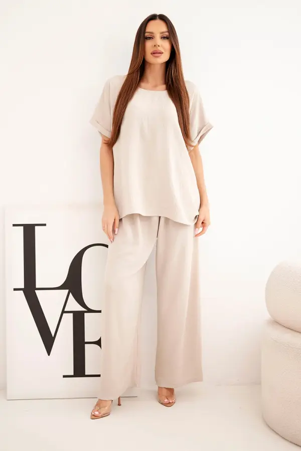 Kesi Włoski Kesi Plus Size ženski set, bež