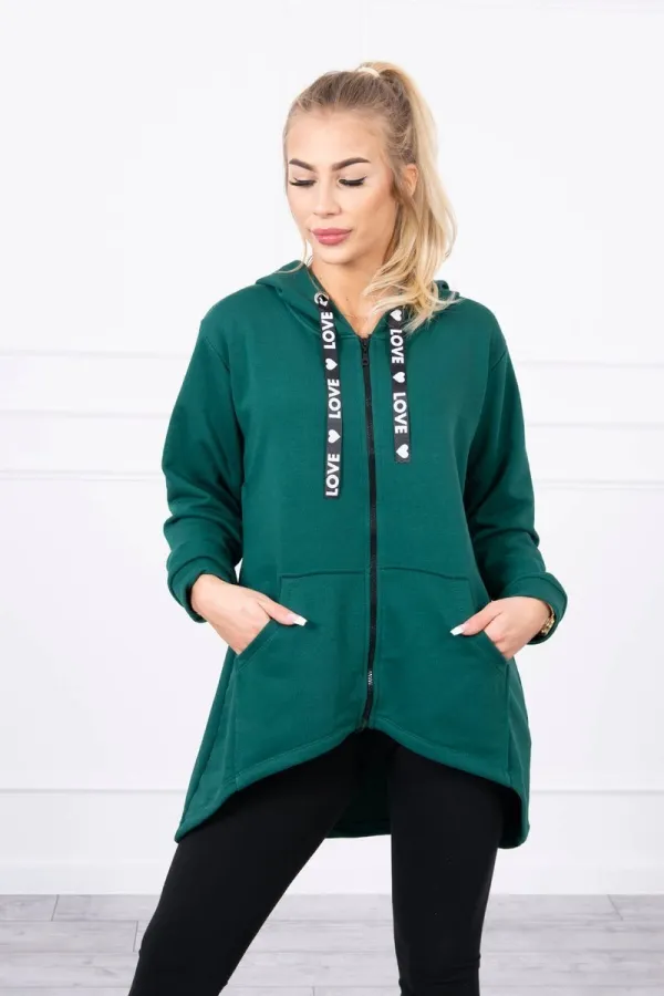 Kesi Kesi Sweatshirt with longer back and hood green