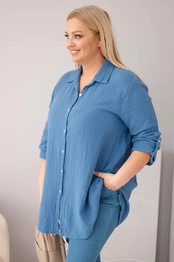 Kesi Włoski Kesi Włoski Cotton muslin shirt džínovina