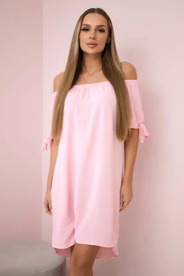 Kesi Włoski Kesi Włoski Dress tied on the sleeves light jeans