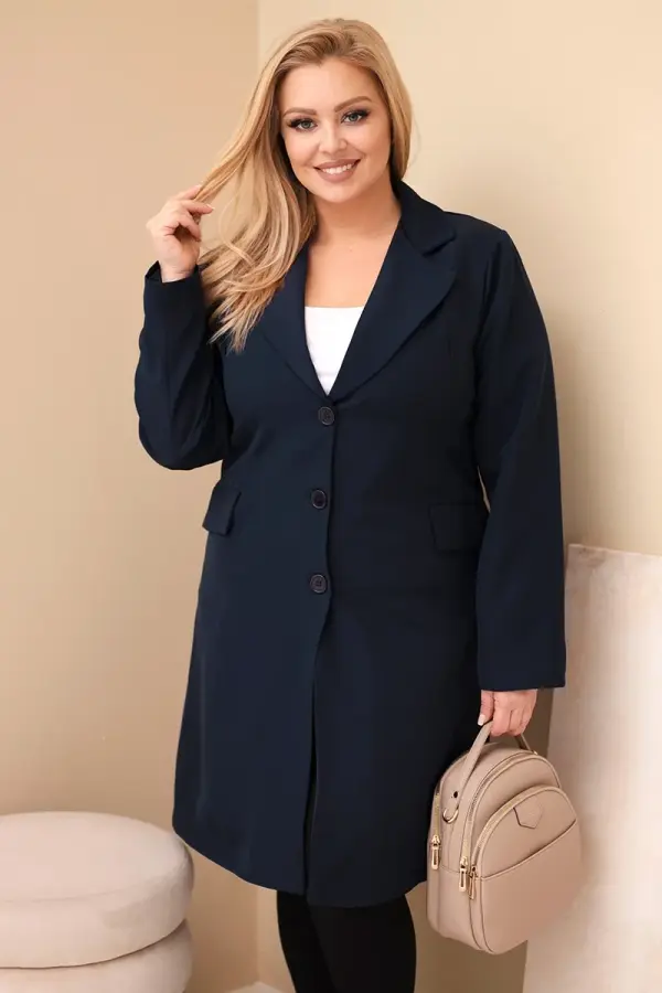 Kesi Włoski Kesi Włoski Plus Size dugi kaput tamnoplave boje