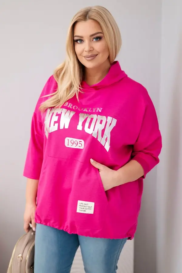 Kesi Włoski Kesi Włoski Plus Size majica s klokanovim džepom