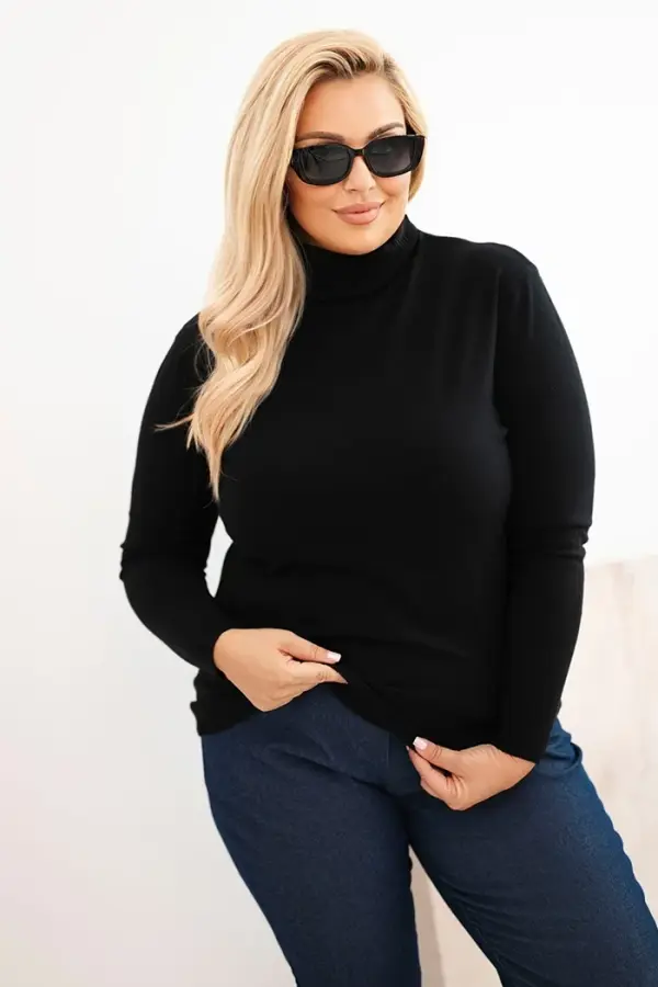 Kesi Włoski Kesi Włoski Plus Size women's sweater in a classic cut black