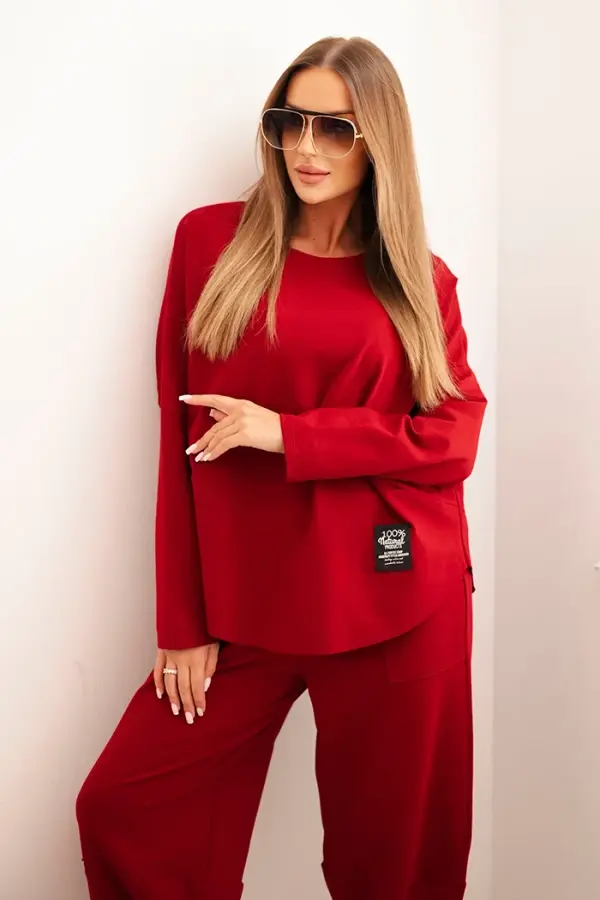 Kesi Włoski Kesi Włoski Punto Milano Winter set sweatshirt + pants burgundy