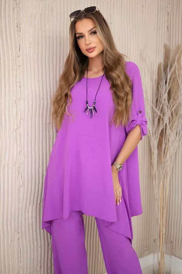Kesi Włoski Kesi Włoski Set of blouse + pants with pendant violet