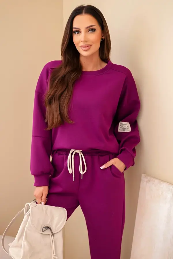 Kesi Włoski Kesi Włoski Set sweatshirt + pants butter dark purple