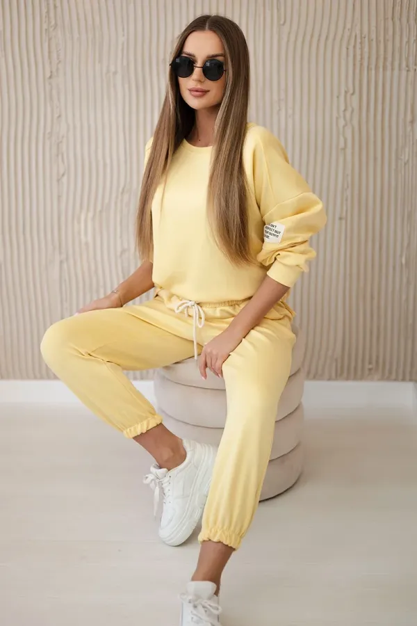 Kesi Włoski Kesi Włoski Set sweatshirt + pants buttery fabric yellow