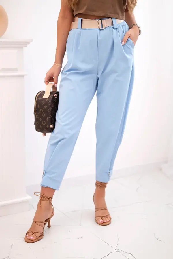 Kesi Włoski Kesi Włoski Summer Punto trousers with leg closure blue