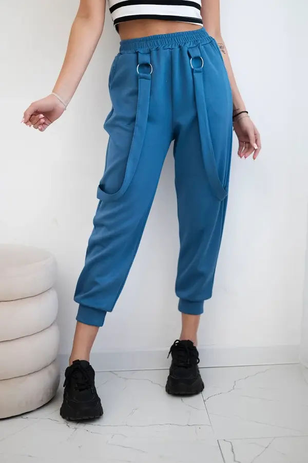 Kesi Włoski Kesi Włoski Trousers with decorative stripes  buttery-fabric denim