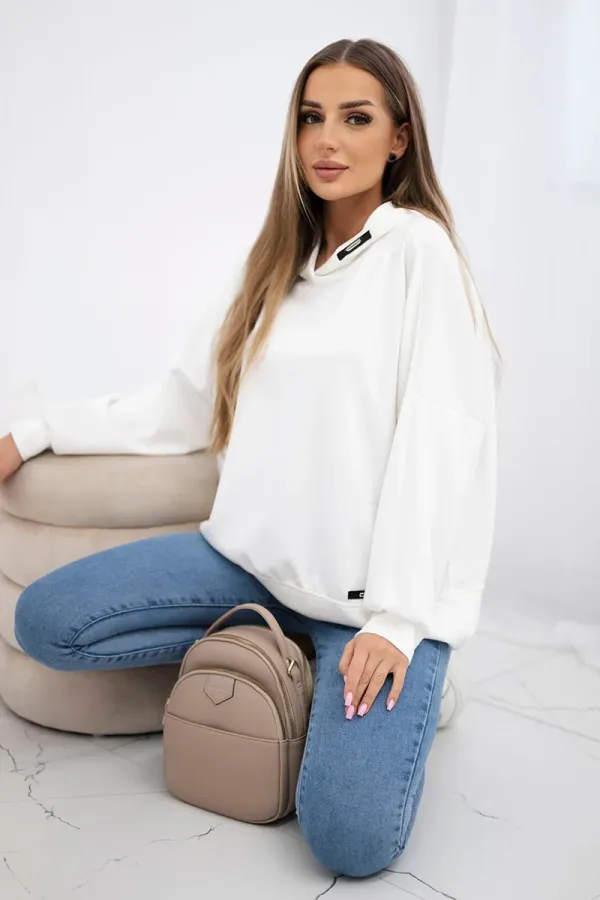 Kesi Włoski Kesi Włoski Viscose hoodie ecru