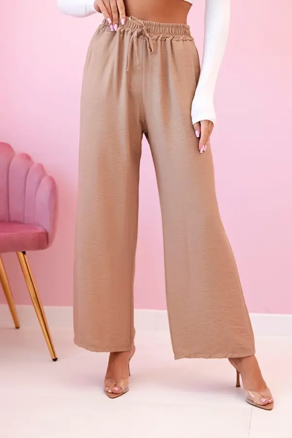 Kesi Włoski Kesi Włoski Viscose wide-leg trousers camel