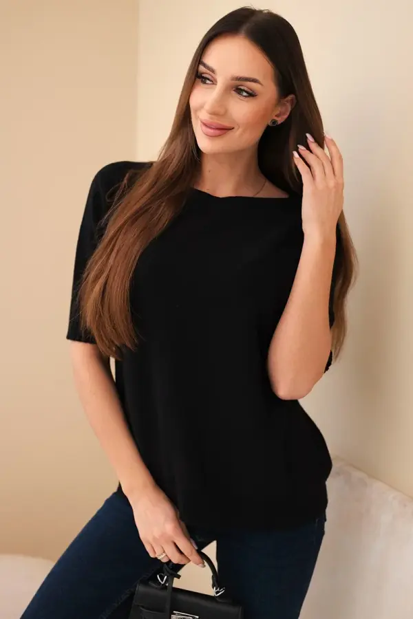 Kesi Włoski Kesi Włoski Women's short-sleeve viscose sweater black