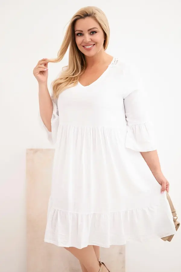 Kesi Włoski Kesi Włoski ženska plus size haljina od viskoze s ukrasima