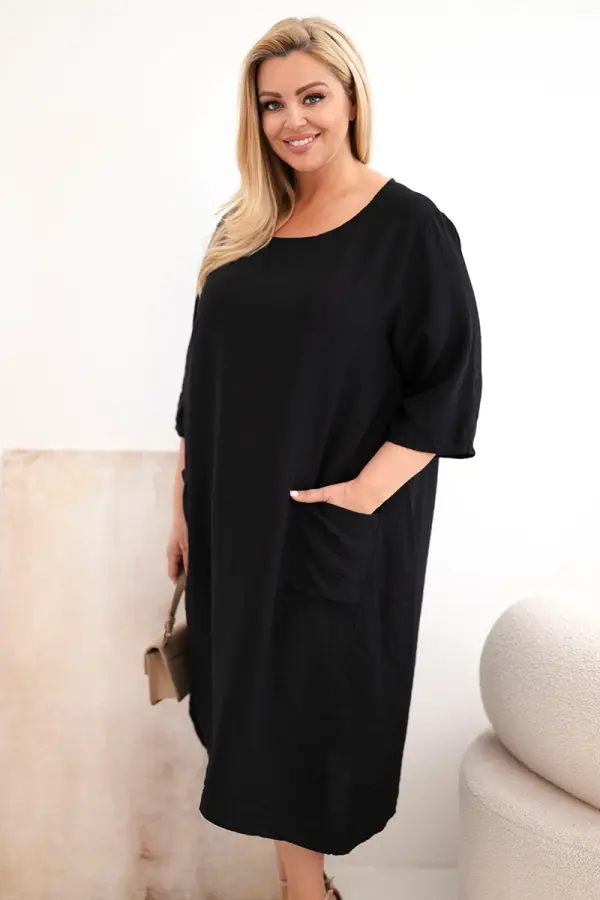 Kesi Włoski Kesi Włoski ženska plus size haljina s džepovima