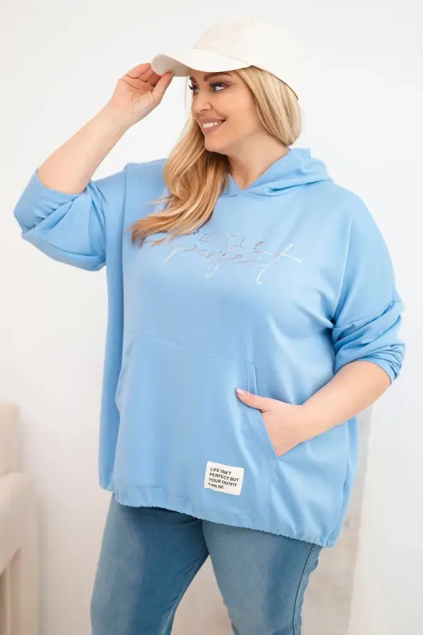 Kesi Włoski Kesi Włoski ženska plus size majica s plavim printom