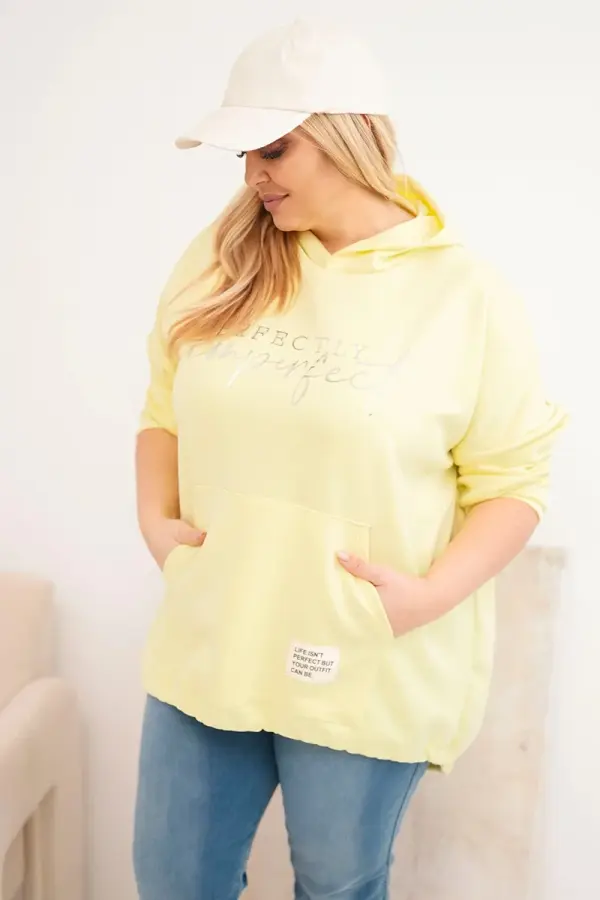 Kesi Włoski Kesi Włoski ženska plus size majica s printom žute boje