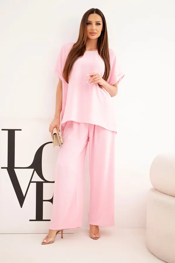 Kesi Włoski Kesi Włoski ženski plus size set u ružičastoj boji