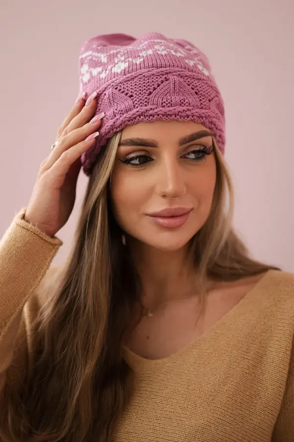 Kesi Kesi Women's cap Kira K374 dark pink+white