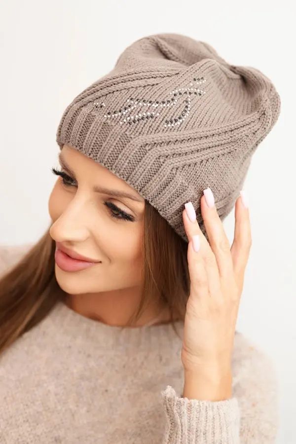 Kesi Kesi Women's winter hat with wool in a loose fit K442 cappuccino
