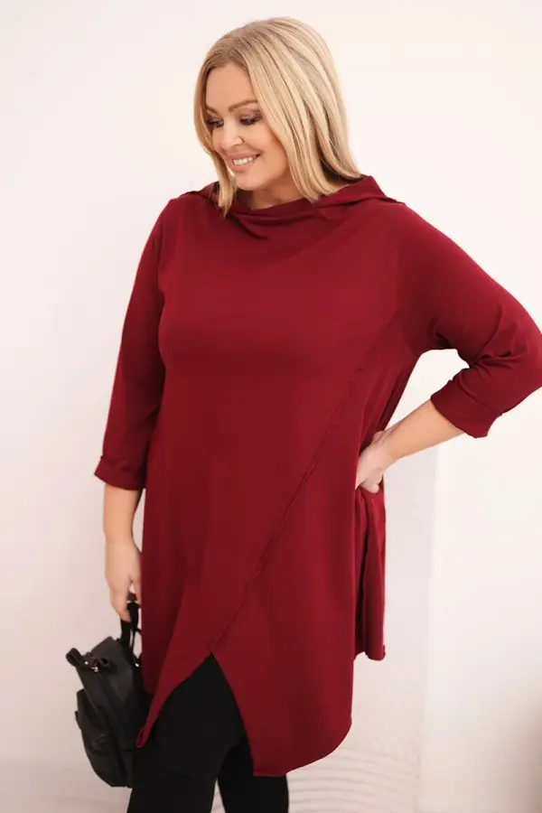 Kesi Włoski Kesi ženska asimetrična bluza, plus size