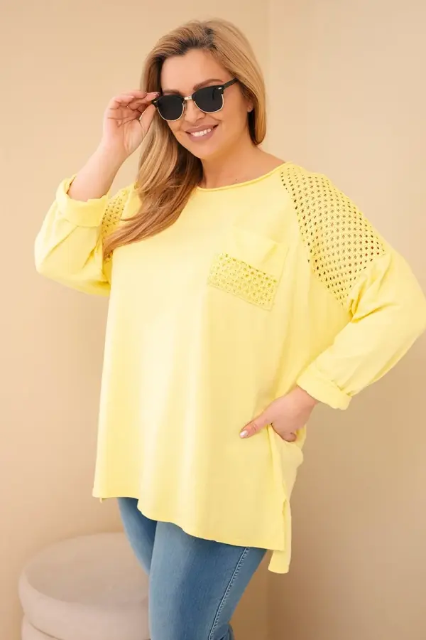 Kesi Włoski Kesi žuta plus size majica s printom