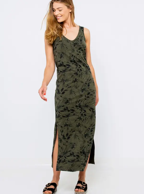 CAMAIEU Khaki Floral Maxi Dresses CAMAIEU - Women