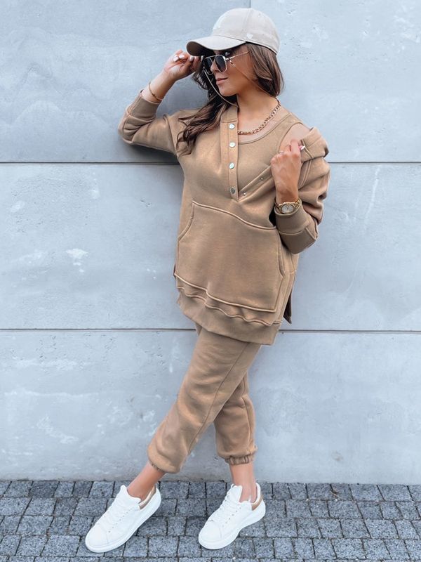 DStreet Komplet 3 częściowy damski INDESIT kamelowy Dstreet