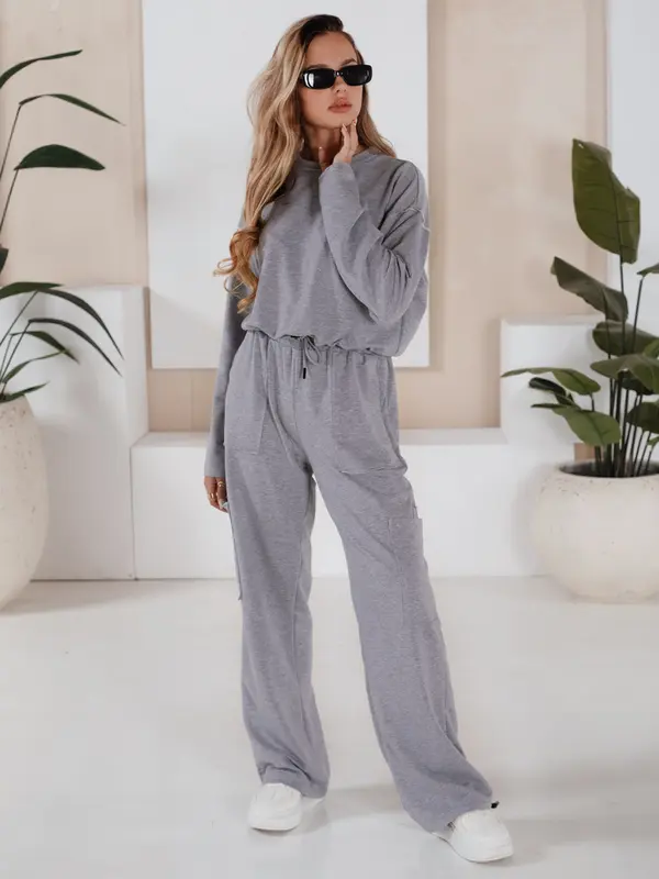 DStreet Komplet dresowy damski CHARM jasnoszary Dstreet