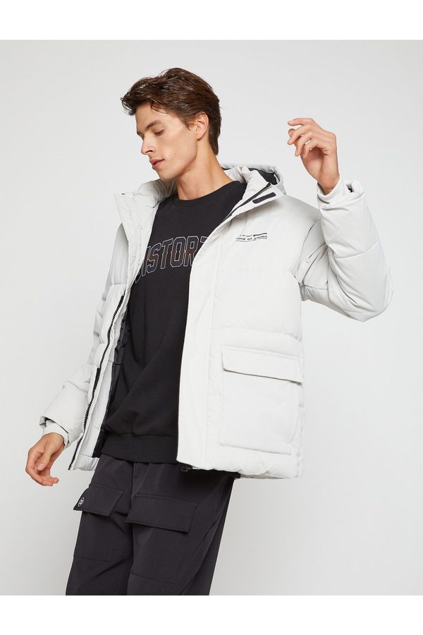 Koton Koton Anorak kaput na napuhavanje Hoodie tiskan