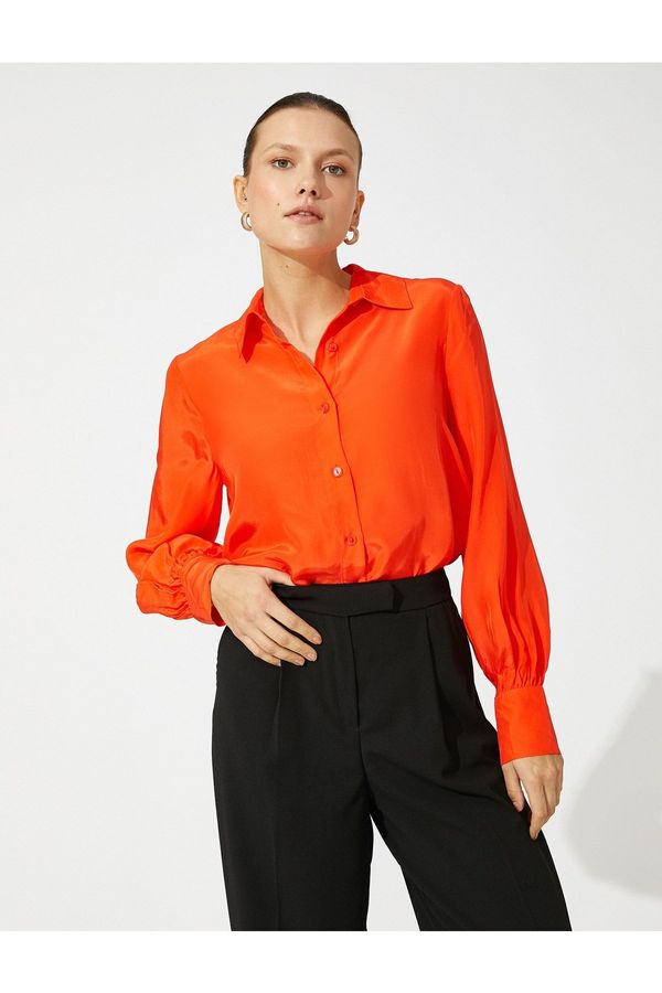 Koton Koton Basic Satin Shirt Long Sleeve
