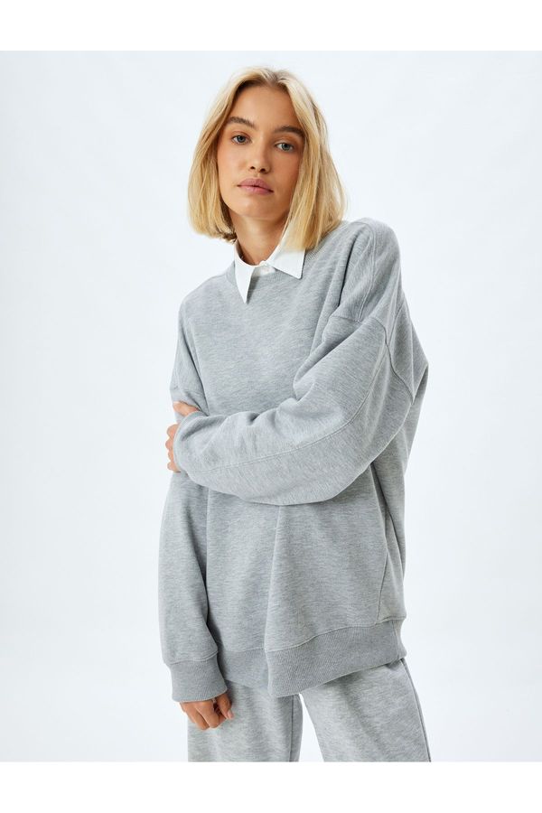 Koton Koton Basic Sweatshirt Relaxed Fit Crew Neck Long Sleeve