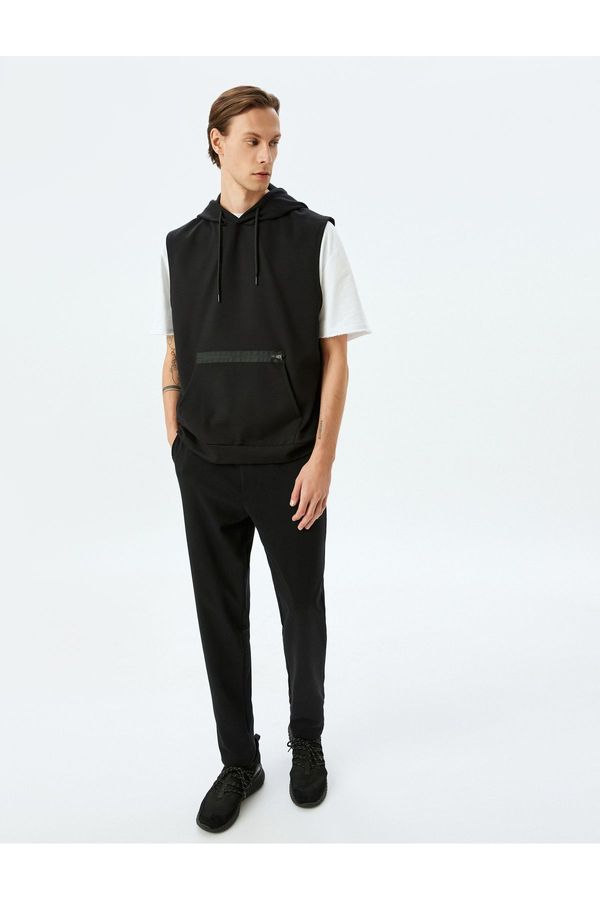 Koton Koton Basic Waist Tied Cotton Blend Zippered Pocket Detailed Sports Sweatpants