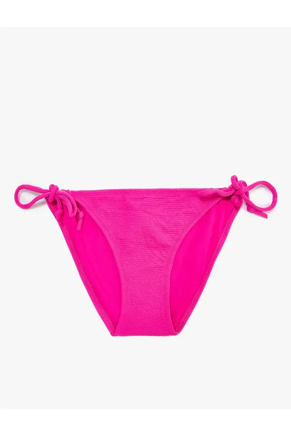 Koton Koton brazilski bikini dno osnovni teksturirani bočni kravata detalj