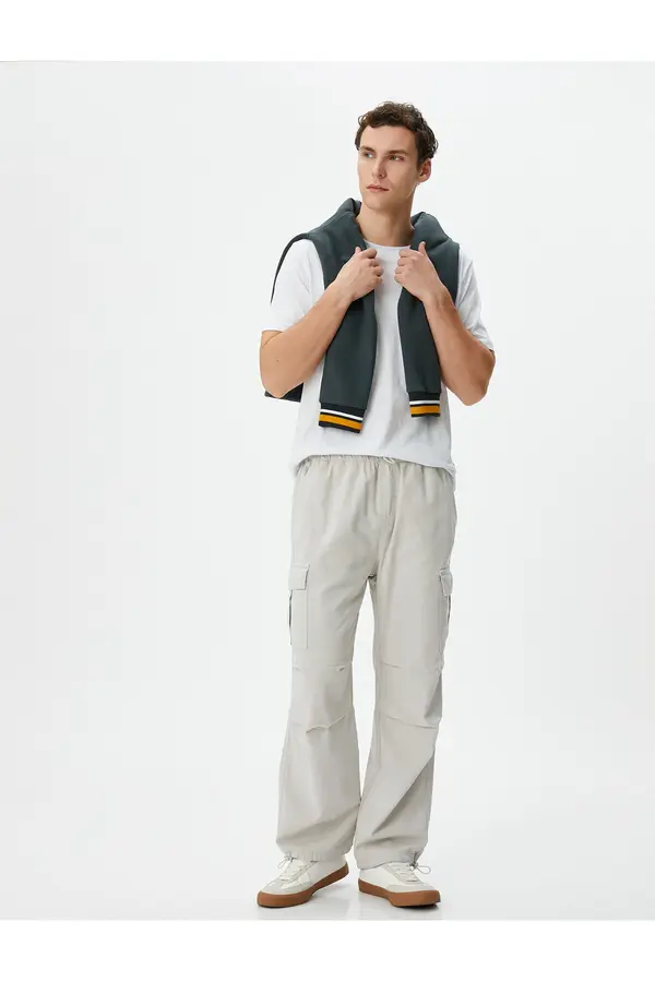 Koton Koton Cargo Parachute Wide Trousers Elastic Waist Pocket Detailed With Stopper