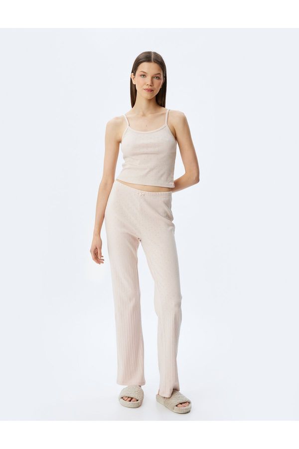 Koton Koton Cotton Knit Crop Top with Straps