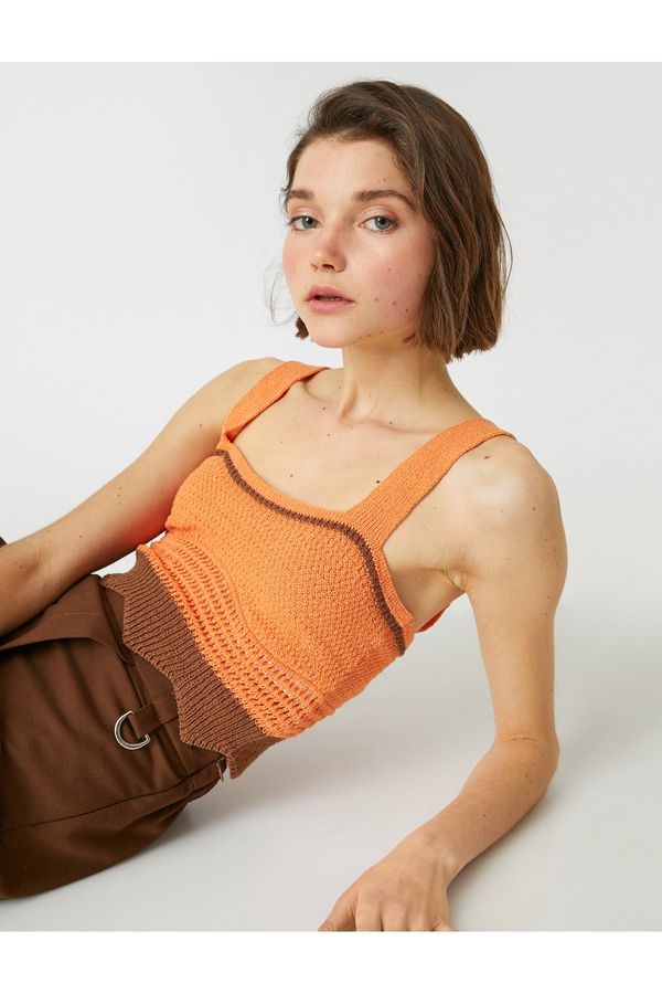 Koton Koton Crop Knit Undershirt U Neck