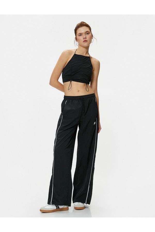 Koton Koton Crop Parachute Top Barbell Neck Stopper Detailed