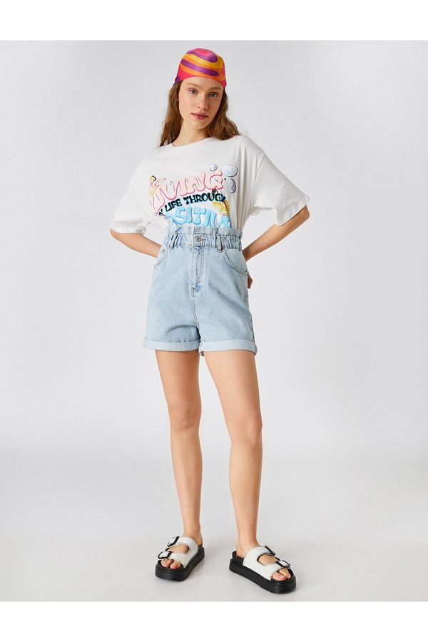 Koton Koton Denim Shorts High Waist With Pocket