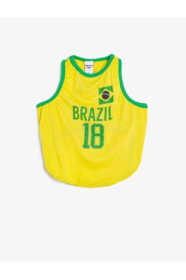 Koton Koton Dog T-Shirt Slogan Printed Sleeveless