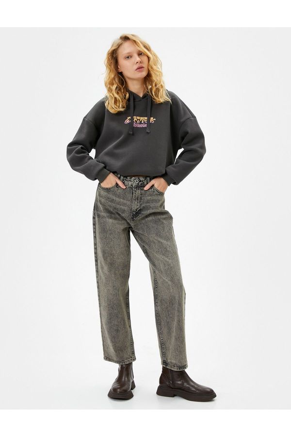 Koton Koton Guns N'Roses Hooded Sweatshirt Licensed Back Printed Long Sleeve Cotton Blend