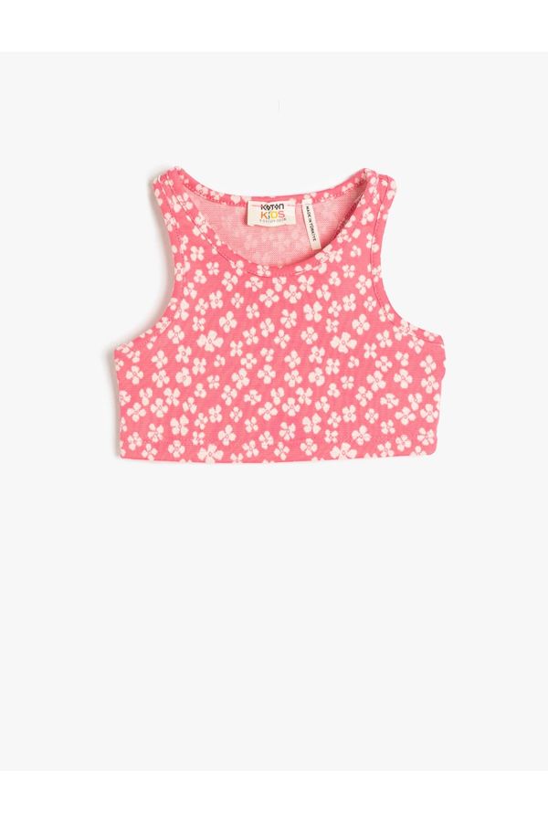 Koton Koton Half Tank Tops, Sleeveless, Floral Slim Fit.