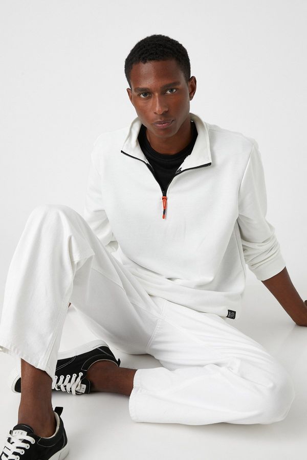 Koton Koton High Collar Zipper Sweatshirt