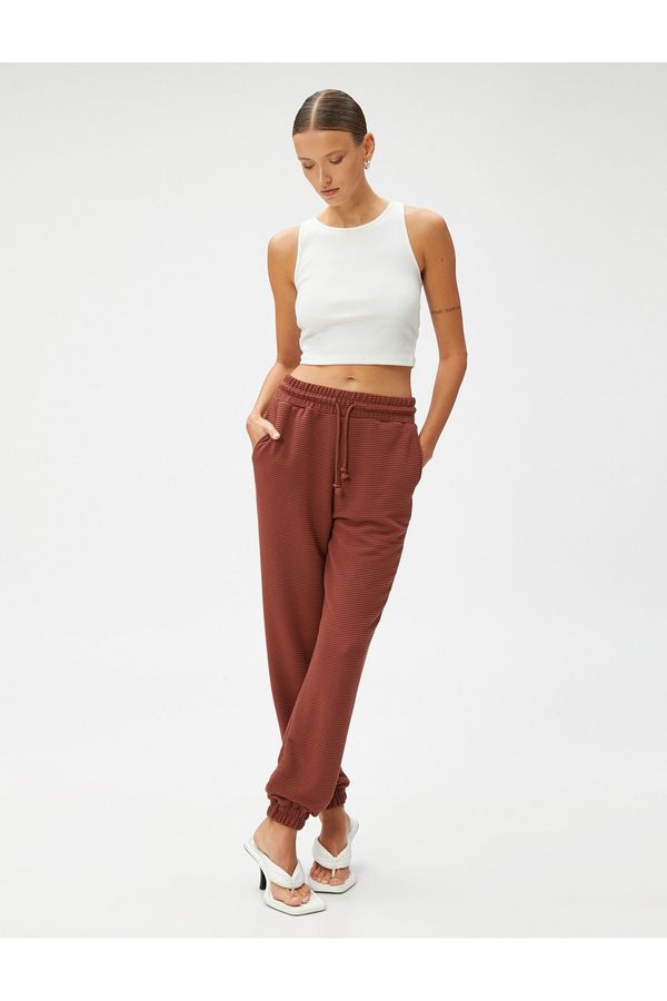 Koton Koton kravata Trenirka za jogger u struku s džepovima