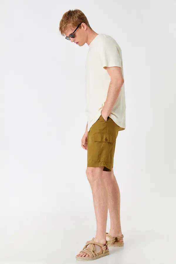 Koton Koton Linen Mix Cargo Chino Shorts
