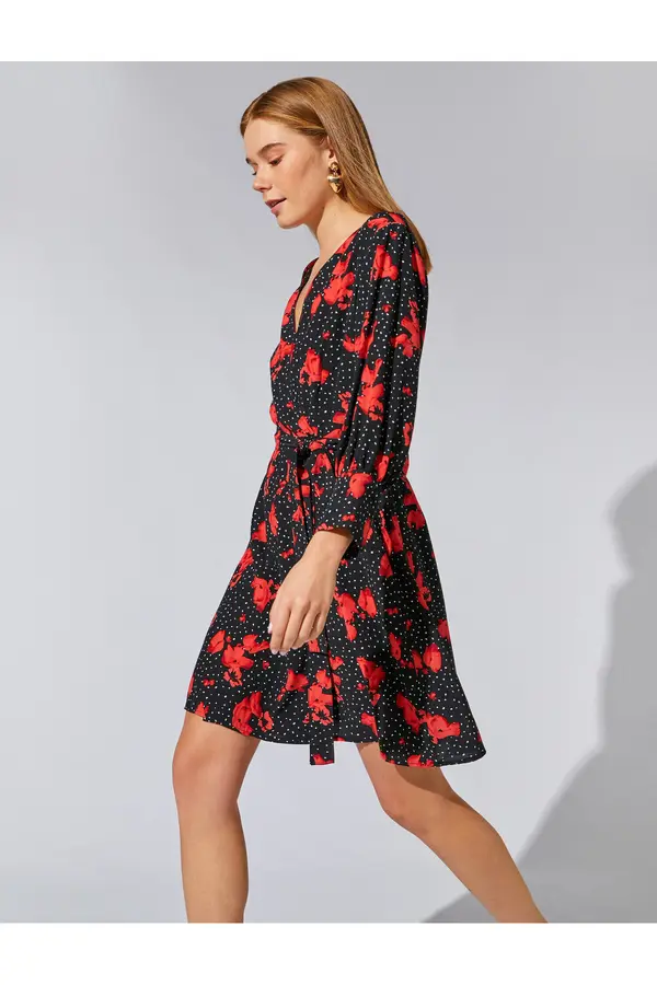 Koton Koton Long Sleeve Floral Dress