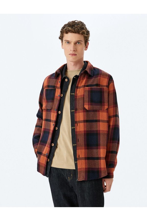 Koton Koton Long Sleeve Plaid Patterned Lumberjack Shirt with Pocket Detail